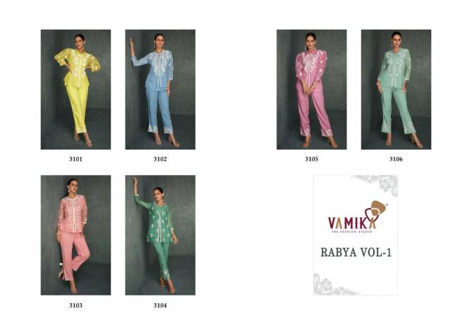 Rabya Vol 1 By Vamika Nx Cord Set Western Top With Bottom Wholesale Market